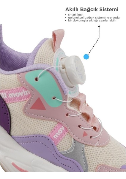 25C.REX Akıllı Bağ Pudra Hafif Ortopedik Taban Kız Çocuk Spor Ayakkabı modelleri