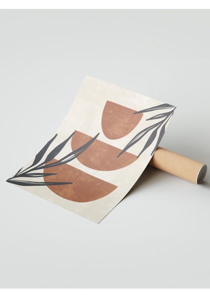 Çerçevesiz Poster, Toprak Tonlarda Geometrik Modern Tasarım, Salon Dekoru Poster No: 107951 modelleri