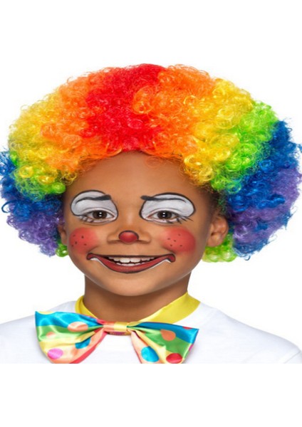 Rengarenk Kıvırcık Afro Peruk Bonus Saç 120 gr