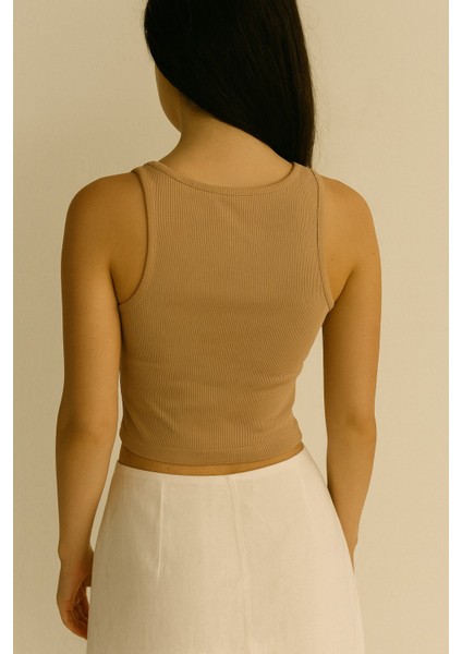 Kalın Askılı Kadın Crop Atlet