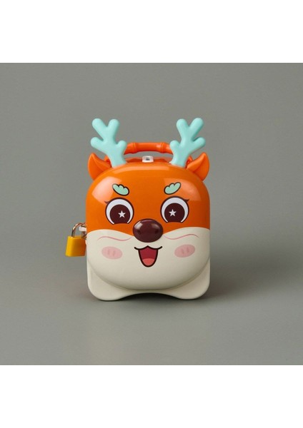 Geyik Tasarımlı Kilitli Metal Kumbara – 16X10 Cm, Renkli, Çocuklar Için fiyatları