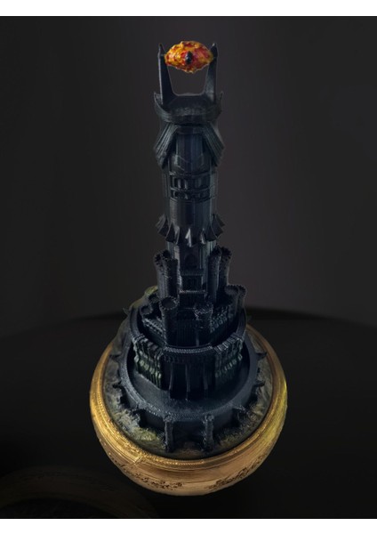 3D Yüzüklerin Efendisi Baraddur, Lord Of The Rings, Sauron'un Gözü Biblo, Barad Dur Kale