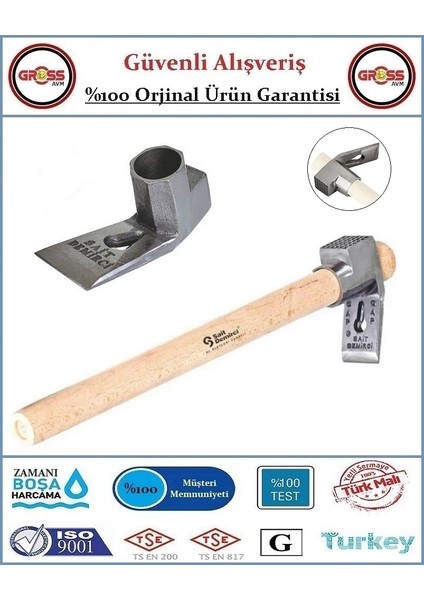 Dövme Çelik Keser - Ağaç Saplı İnşaat Keseri