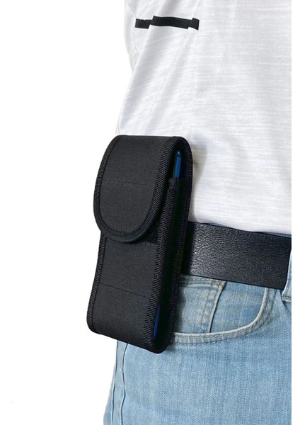 Erkek Cırtlı Kapaklı Kemere Takılan Telefon Kılıfı (Dik)