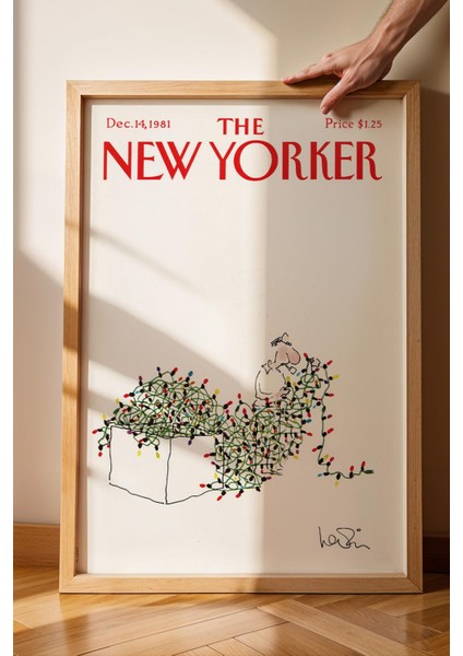 The New Yorker Çerçeveli Tablo December 14 1981 - Yılbaşı Işıkları Tablosu fiyatları