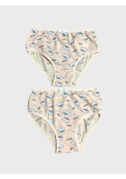 Kız Çocuk %100 Pamuklu Yavruağzı Kedi Desenli 2 Li Slip Külot fiyatları