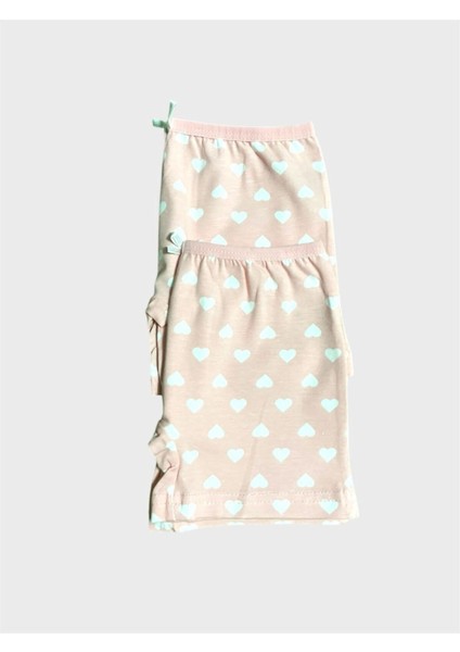 Kız Çocuk %100 Pamuklu Yavruağzı Kalp Desenli 2 Li Boxer modelleri