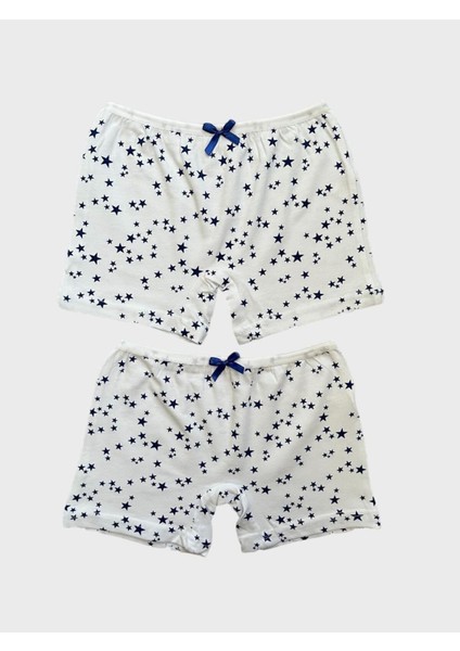 Kız Çocuk Pamuklu Beyaz Yıldız Desenli 2li Boxer fiyatları