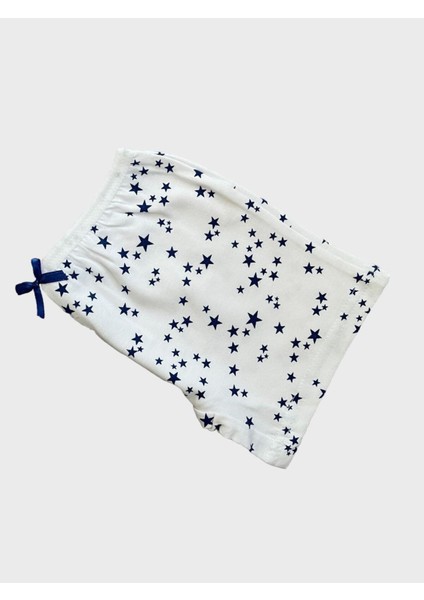 Kız Çocuk Pamuklu Beyaz Yıldız Desenli 2li Boxer modelleri