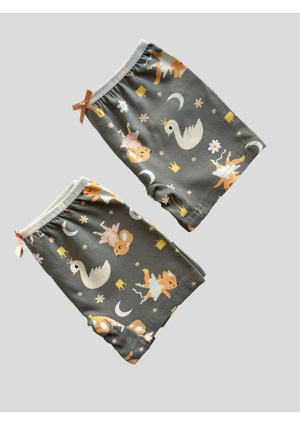 Kız Çocuk Pamuklu Kuğu Desenli 2 Li Boxer