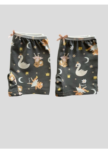 Kız Çocuk Pamuklu Kuğu Desenli 2 Li Boxer modelleri