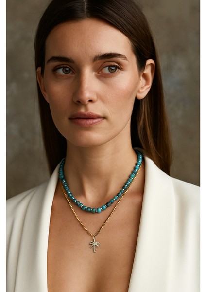 Tropik Rüya Doğaltaş Tasarım Kolye