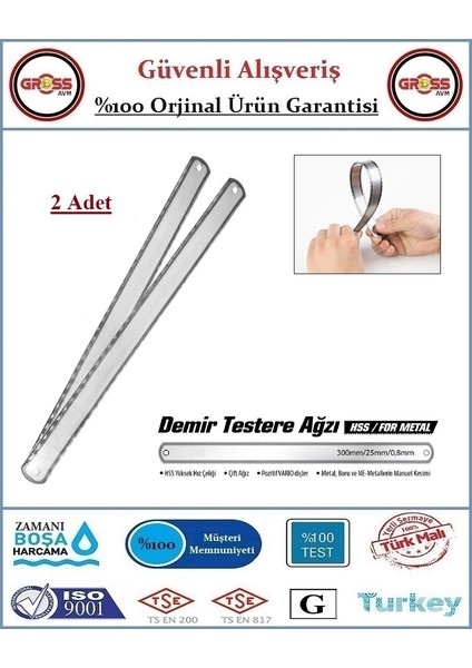 Demir Testere Ağzı Geniş - Çift Taraflı Ağız - 2 Adet