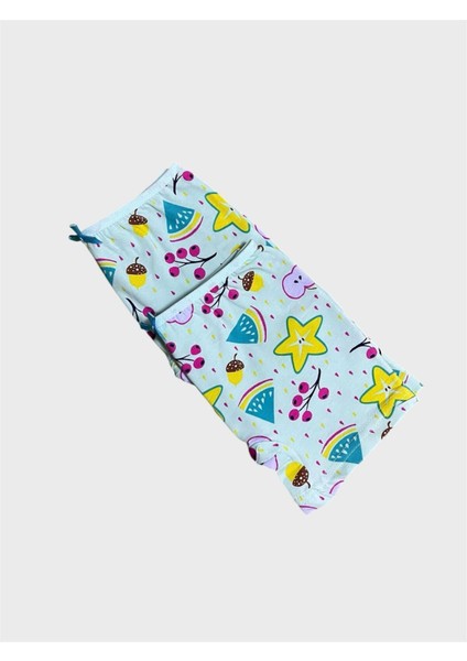 Kız Çocuk %100 Pamuklu Yeşil Yıldız Meyve Desenli 2 Li Boxer modelleri