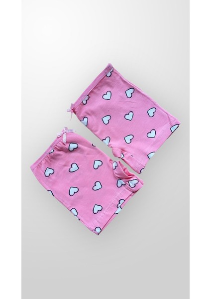 Kız Çocuk %100 Pamuklu Kalp Desenli 2'li Boxer