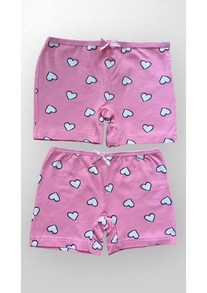 Kız Çocuk %100 Pamuklu Kalp Desenli 2'li Boxer fiyatları