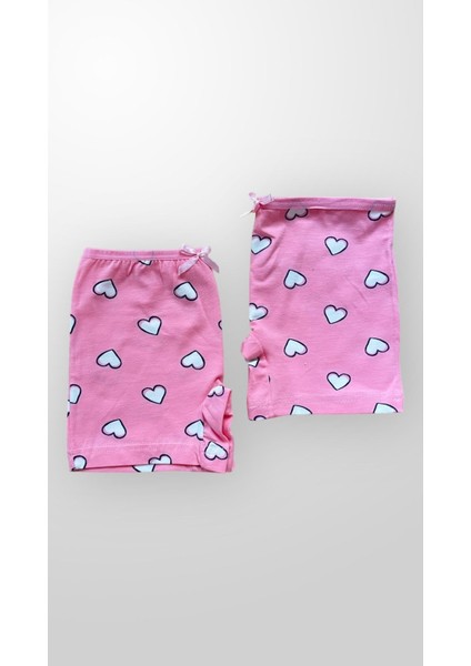 Kız Çocuk %100 Pamuklu Kalp Desenli 2'li Boxer modelleri