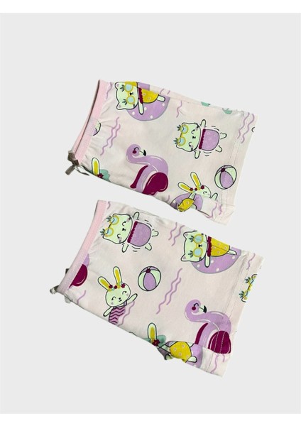 Kız Çocuk %100 Pamuklu Pembe Kuğu Desenli 2 Li Boxer