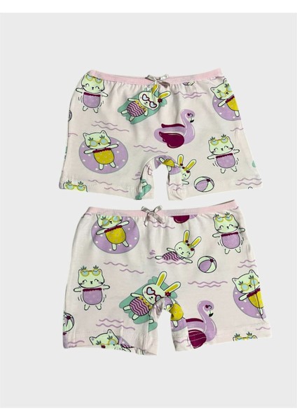 Kız Çocuk %100 Pamuklu Pembe Kuğu Desenli 2 Li Boxer fiyatları