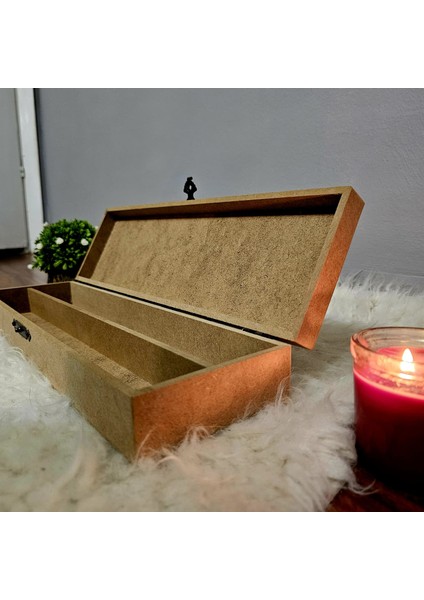 Ahşap Dikdörtgen 2 Bölmeli Tespih Şiş Kutusu Hobi Ham Boyanabilir Mdf Saklama Kutusu fiyatları