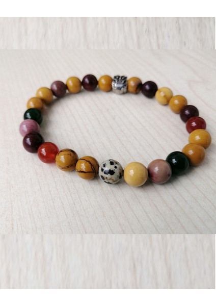 Dalmaçyalı Jasper ve Kırmızı Akik ve Yeşil Yeşim Doğal Taş Erkek Bileklik MDB339 modelleri