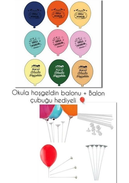 Mini Party Store Okula Hoşgeldin Balonu 50 Li