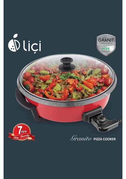 Granito Elektrikli Granit Tencere Pizzamatik Güveç Tava-Tencere Lahmacun, Grill ve Pizza Makinesi