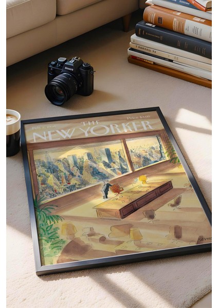 The New Yorker Çerçeveli Tablo February 2 1998 - New York Şehri Bar Manzarası Tablosu fiyatları