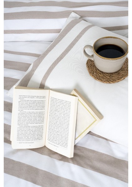 %100 Pamuk Çizgili Çift Kişilik Nevresim Takımı (200X220CM) modelleri