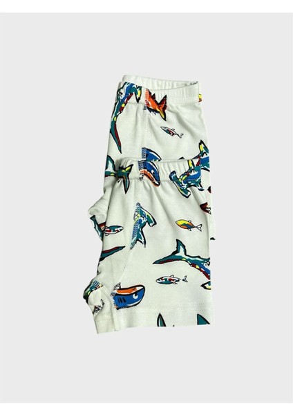 Erkek Çocuk %100 Pamuklu Beyaz Balina Desenli 2 Li Boxer modelleri
