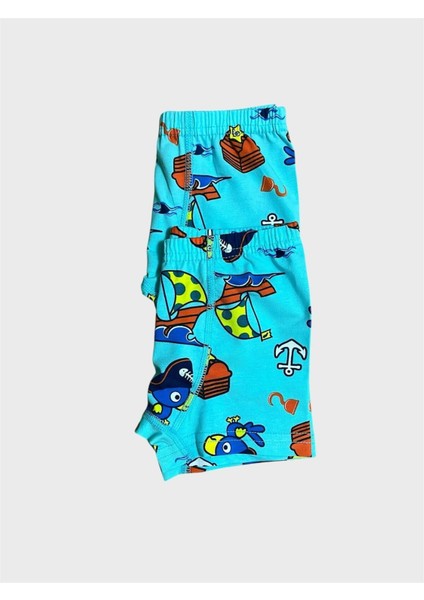 Erkek Çocuk %100 Pamuklu Mavi Yelken Desenli 2 Li Boxer modelleri