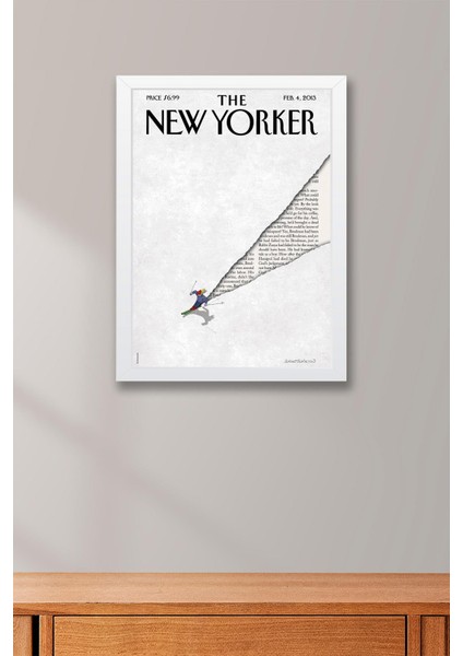 The New Yorker Çerçeveli Tablo February 4 2013 - Powder Day Kayakçı Tablosu fiyatları