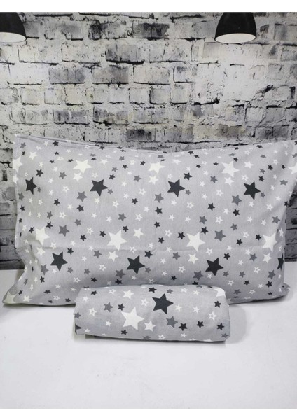 Pamuklu Kumaş Yıldız Desen Çift Kişilik Lastikli Çarşaf Takımı