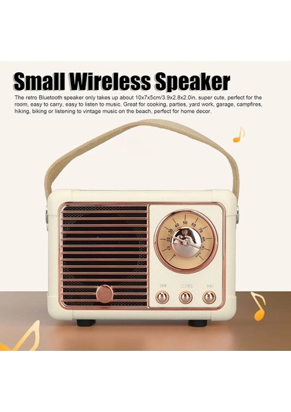 Bluetooth Hoparlör Kablosuz Taşınabilir Speaker Retro Krem DB-HM11 Bella fırsatları