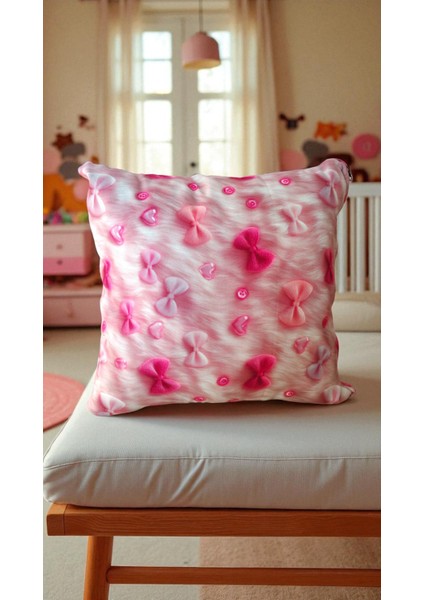 45X45 Pembe Kırlent ( Içi Dolu) Salon Minderi Teras Minderi Sandalye Minderi Koltuk Minderi Yastık