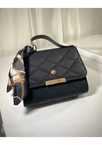 Fularlı Zincirli Mini Omuz Çantası