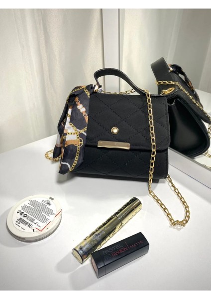 Fularlı Zincirli Mini Omuz Çantası indirimleri