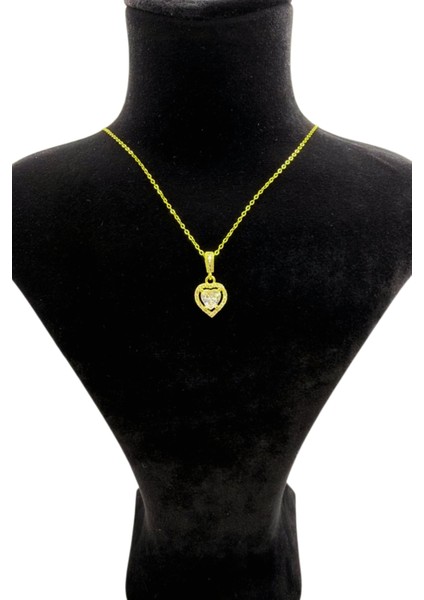 Işıltılı Kalp Taşlı Kolye modelleri