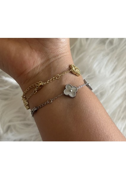 Badelis Çelik Gold Beşli Yonca Bileklik fiyatları