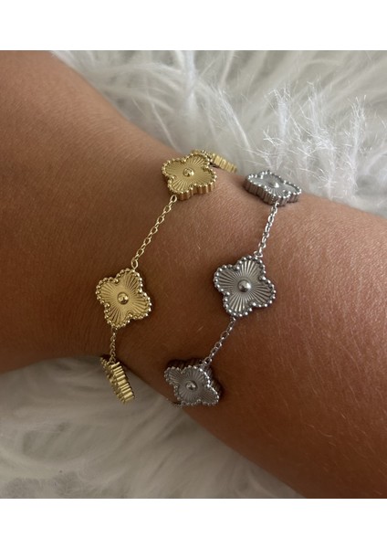 Badelis Çelik Gold Beşli Yonca Bileklik fırsatları