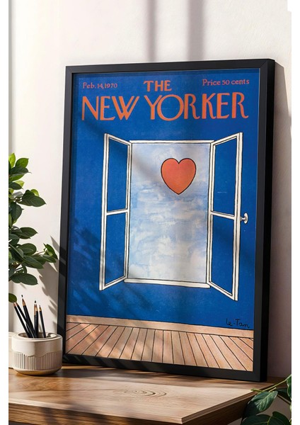 The New Yorker Çerçeveli Tablo February 14 1970 - Sevgililer Günü Tablosu