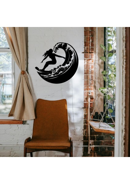 LED Işıklı Sörf Yapan Kız Dekoratif Tablo Balkon Duvar Dekorlu Gece Lambası indirimleri