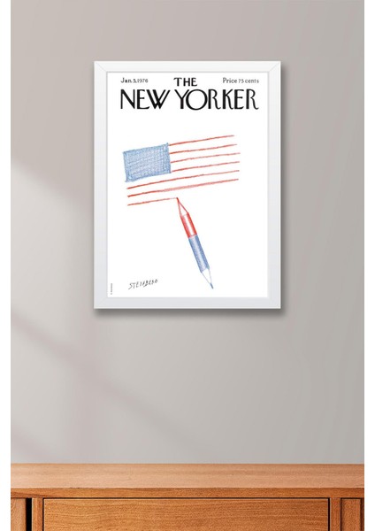 The New Yorker Çerçeveli Tablo January 5 1976 - Iki Yüzüncü Yıl Bayrağı Tablosu fiyatları