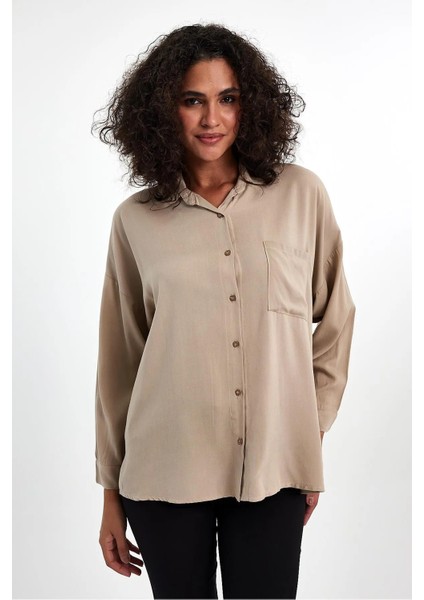 Kadın Oversize Poplin Gömlek