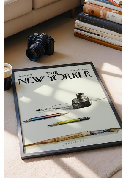 The New Yorker Çerçeveli Tablo January 6 1975 - Çizim Aletleri Tablosu fiyatları
