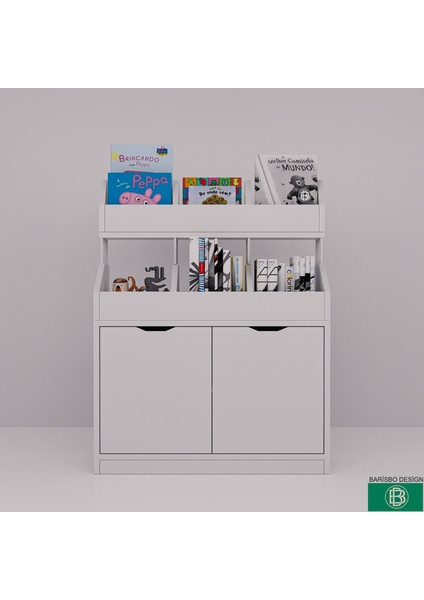 Kitaplık & Oyuncak Dolabı Depolama Alanlı