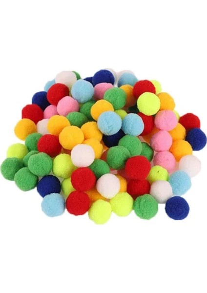 Orta Boy 20MM Renkli Ponpon 50’li (2 Paket) | El Işi, Hobi ve Süsleme Malzemesi