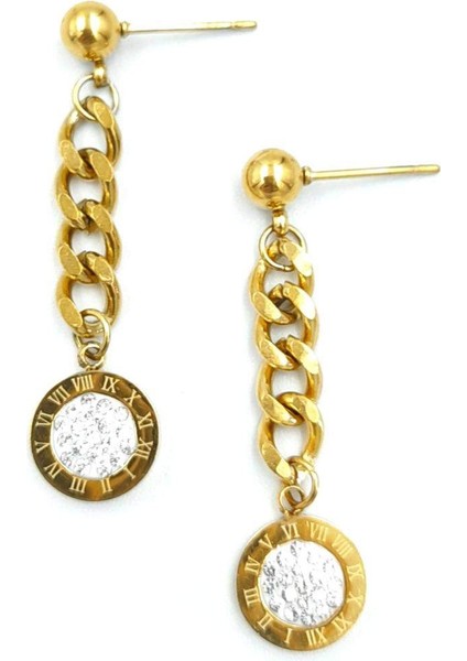 Gold Renk Sallantılı Çelik Küpe