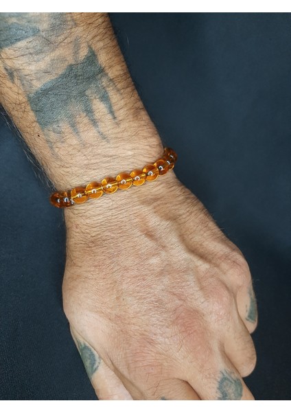 Mryart Açık Kahve Cam Boncuk Bileklik Unisex modelleri