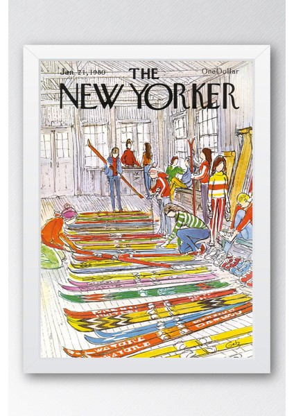 The New Yorker Çerçeveli Tablo January 21 1980 - Kayak Odası Kayak Bakımı Tablosu
